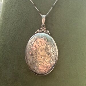 Vintage Birks Sterling Silver Floral necklace and Pendant